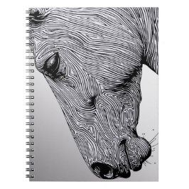 Flöde av Vilden Minimalist Line Art Horse Anteckningsbok