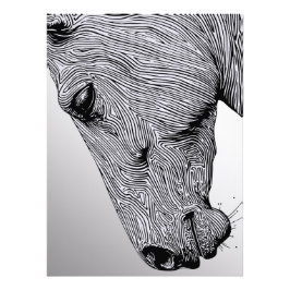 Flöde av Vilden Minimalist Line Art Horse Fototryck