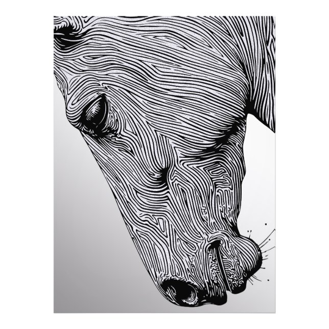 Flöde av Vilden Minimalist Line Art Horse Fototryck (Framsidan)