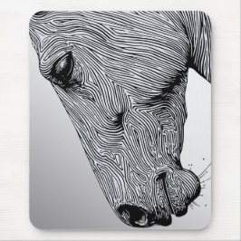 Flöde av Vilden Minimalist Line Art Horse Musmatta