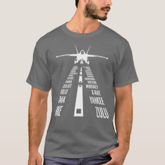 Flöde F18 Pilot för landning av fonetiskt alfabet T Shirt