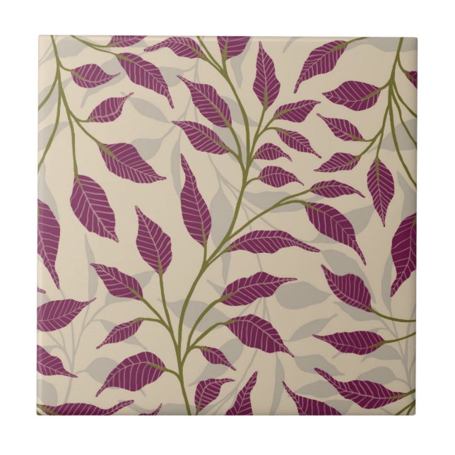 Flöde för att skaka Löv - delikat Grönt - Foliage  Kakelplatta (Framsidan)