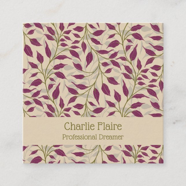 Flöde från avskiljning av Löv  ömtålig flytande lö Fyrkantigt Visitkort (Framsida)
