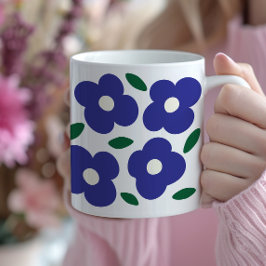 Flöde i fetstil, blå Abstrakt Mönster Kaffemugg
