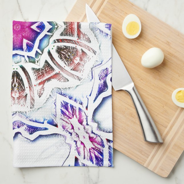 Flöde i gips struktur, mjuk skugga på vitt kökshandduk (Vikt i Fjärdedel)