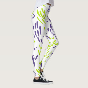 Flöde i grönt och Lila av kalk Leggings