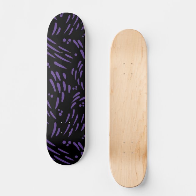 Flöde i Lila och svart Mini Skateboard Bräda 18,5 Cm (Framsida)