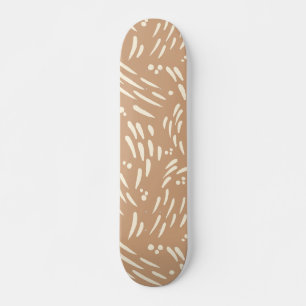 Flöde i Tan och Cream Mini Skateboard Bräda 18,5 Cm