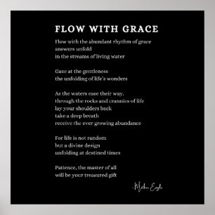 Flöde med Grace Faith poetry wall art poster dekor