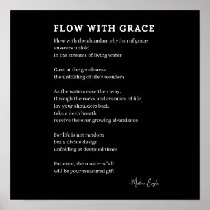 Flöde med Grace Faith poetry wall art poster dekor