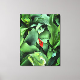 Flöde nedsänkt i Grönt Canvastryck