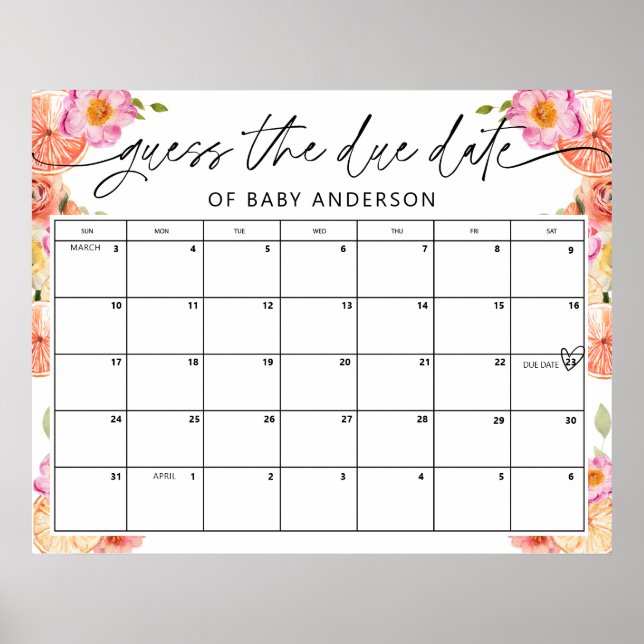 Flöde och citrusbabyskor Förfallodag Game Poster (Framsidan)