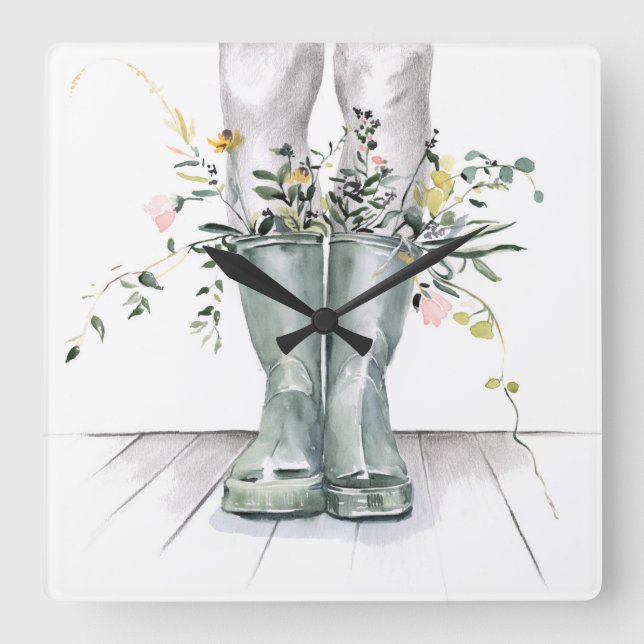 Flöde och tillväxt II Fyrkantig Klocka (Framsida)