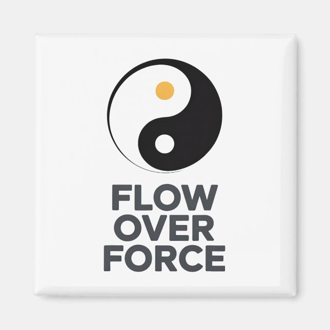 Flöde Över Kraft Yin Yang Yoga Lance Kläder _2  Magnet (Framsidan)