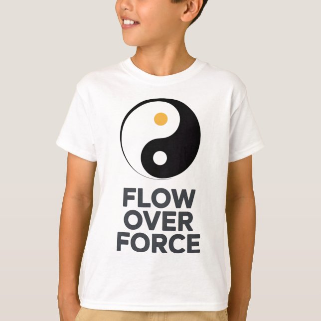 Flöde Över Kraft Yin Yang Yoga Lance Kläder _2  T Shirt (Framsida)