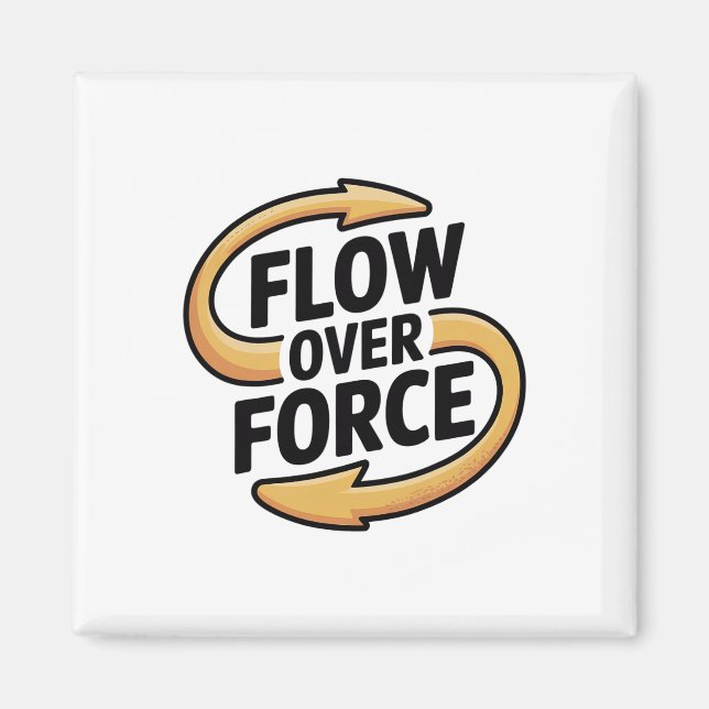Flöde Över Kraft Yin Yang Yoga Lance Kläder  Magnet (Framsidan)