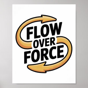 Flöde Över Kraft Yin Yang Yoga Lance Kläder Poster