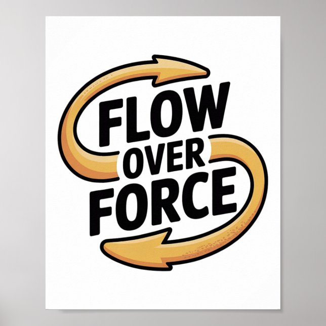Flöde Över Kraft Yin Yang Yoga Lance Kläder  Poster (Framsidan)
