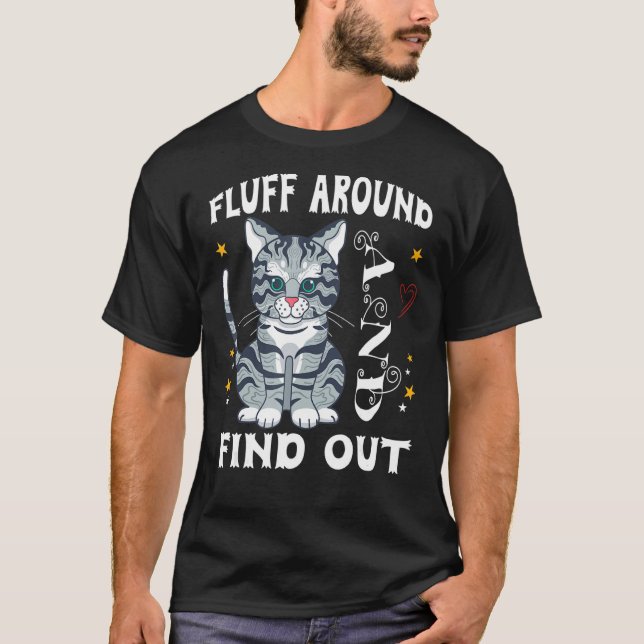 Flöde runt och ta reda på katt t shirt (Framsida)