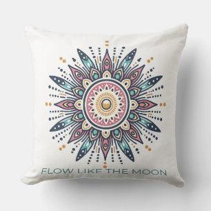 Flöde som Måne Mandala Andlig-design Kudde