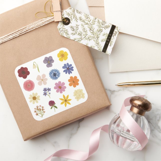 Flödeffekt Fyrkantigt Klistermärke (Gifting)