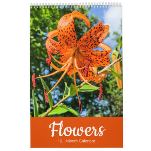 FLÖDEN 12 månaders vacker Blommigt Kalender