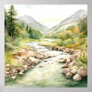 Floden Alaska Watercolor Painting Poster