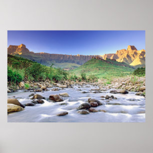 Floden Amphitheater och Tugela i Drakensberg Poster