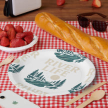 Floden är Life Pappert Tallrikar - naturen Inspire