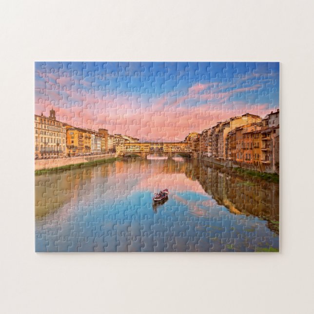 Floden Arno i Sunset Pussel (Horisontell)