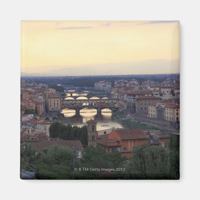 Floden Arno och Ponte Vecchio i Florens. Magnet (Framsidan)