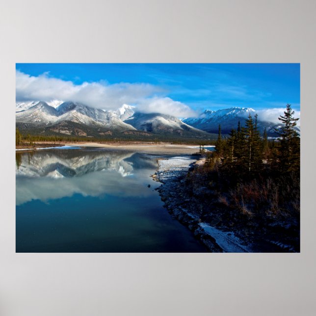Floden Athabasca i Jasper nationalpark Poster (Framsidan)