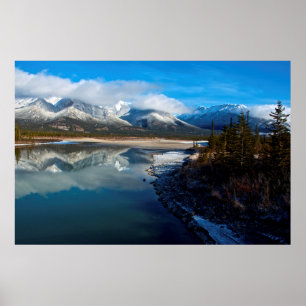 Floden Athabasca i nationalparken Jasper Poster