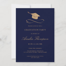 Floden Band och Guld Faux Glitter Studenten  Inbjudningar