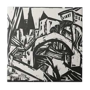 Floden Bank vid Elisabeth av Ernst Ludwig Kirchner Kakelplatta