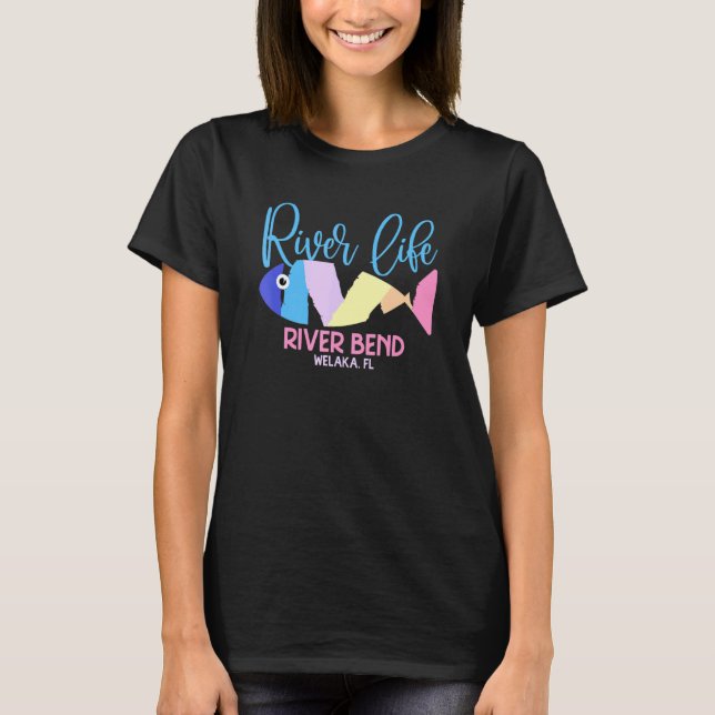 Floden Bend Welaka Florida St Johns River Cute Fis T Shirt (Framsida)