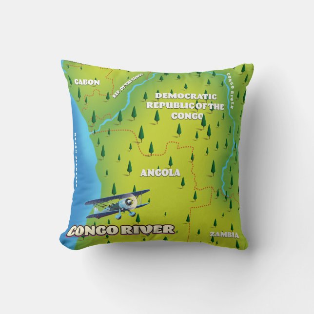 Floden BeSnyval vintage karta Kudde (Framsida)