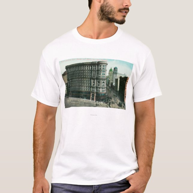 Floden Bldg från marknadsför och masonen Sts Tee Shirt (Framsida)