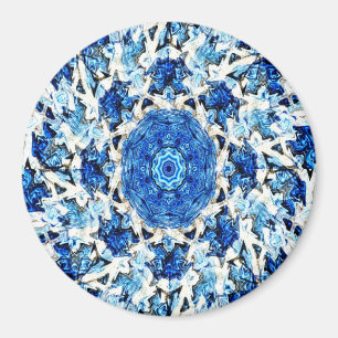 Floden Blue white Black mandala abstrakt Magnet