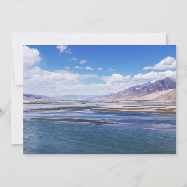 Floden Brahmaputra och bergslandskapet - Tibet Inbjudningar (Framsida)