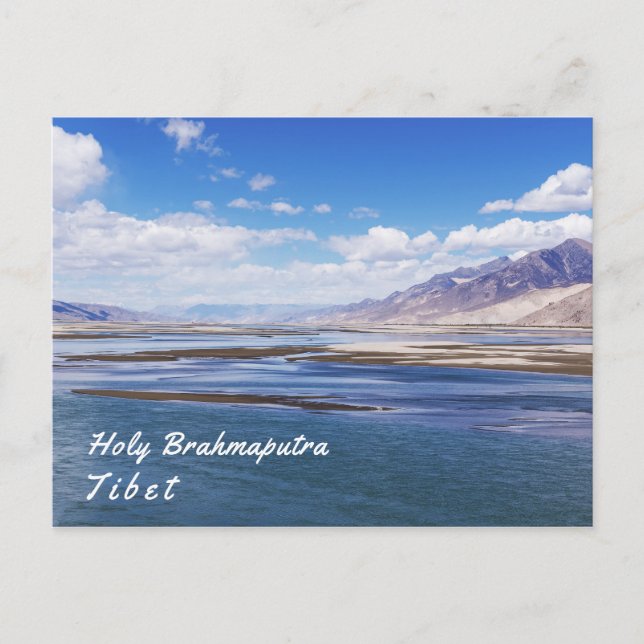 Floden Brahmaputra och bergslandskapet - Tibet Vykort (Framsida)
