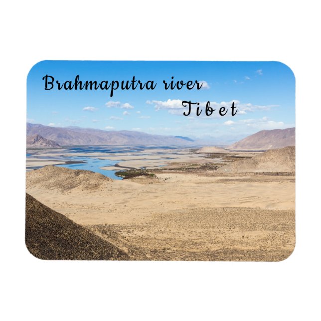 Floden Brahmaputra och ökenlandskapet - Tibet Magnet (Horisontell)