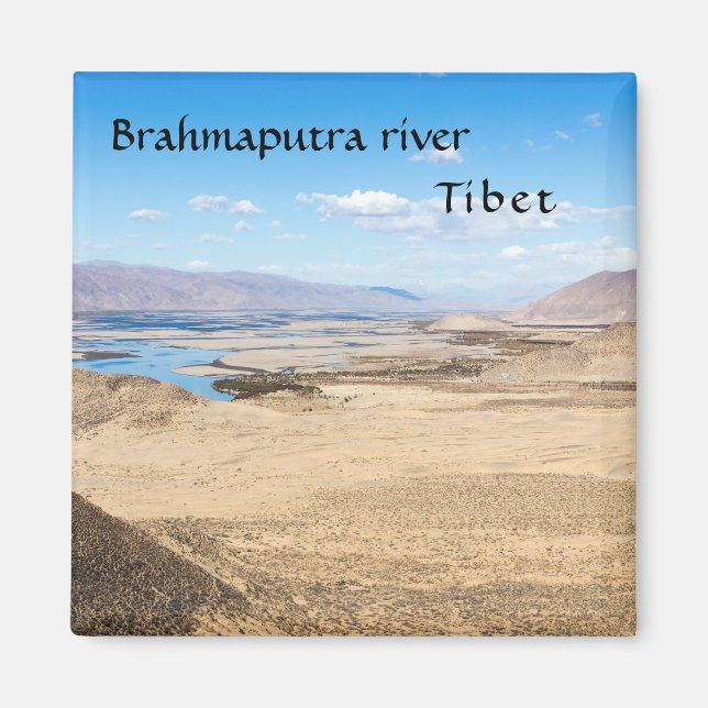 Floden Brahmaputra och ökenlandskapet - Tibet Magnet (Framsidan)