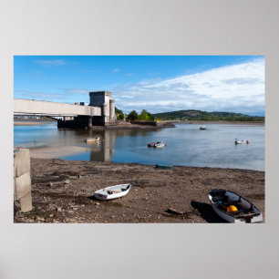 Floden Conwy Rail Bridge och Torn Poster
