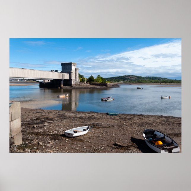 Floden Conwy Rail Bridge och Torn Poster (Framsidan)