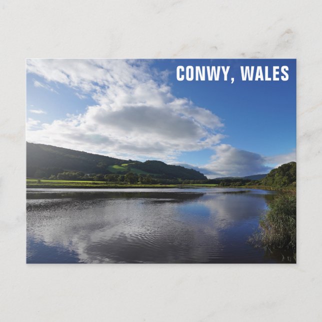 Floden Conwy Wales Wales Resefoto Vykort (Framsida)