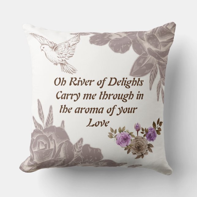 Floden Delight Blommigt Butterfly Pillow Kudde (Framsida)