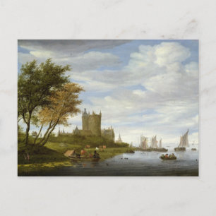 Floden Estuary med slott Vykort