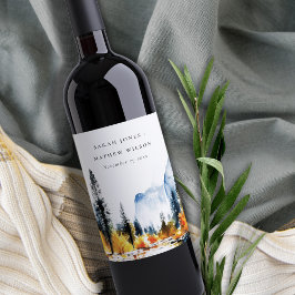 Floden Fall Winter Ligcape Bröllop Vinflaska Etikett
