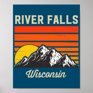 Floden Falls Wisconsin Retro City State USA Poster